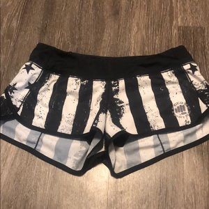 Black and white flag Feed Me or Fight Me shorts